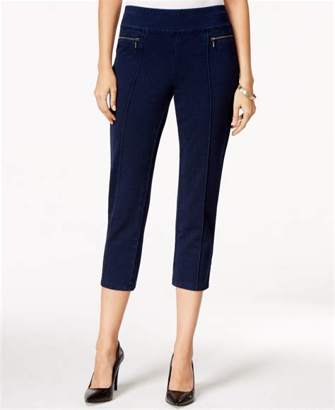 Style And Co Cotton Pull On Capri Pants Only At Macys In Blue Lyst