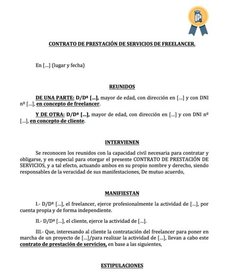 Modelo De Contrato Freelance Para Trabajos Y Proyectos