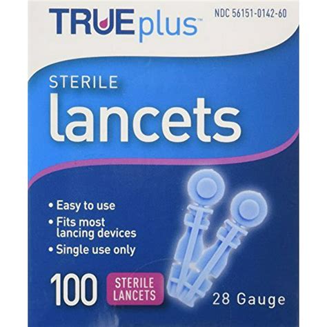 2 Pack Trueplus Sterile Diabetic Test Lancets 28 Gauge 100 Per Box2 X