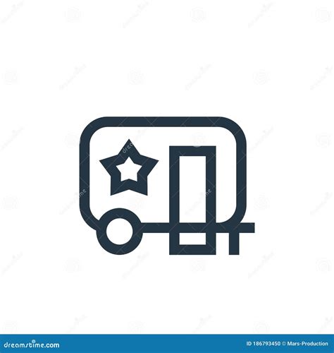 Caravan Vector Icon Caravan Editable Stroke Caravan Linear Symbol For