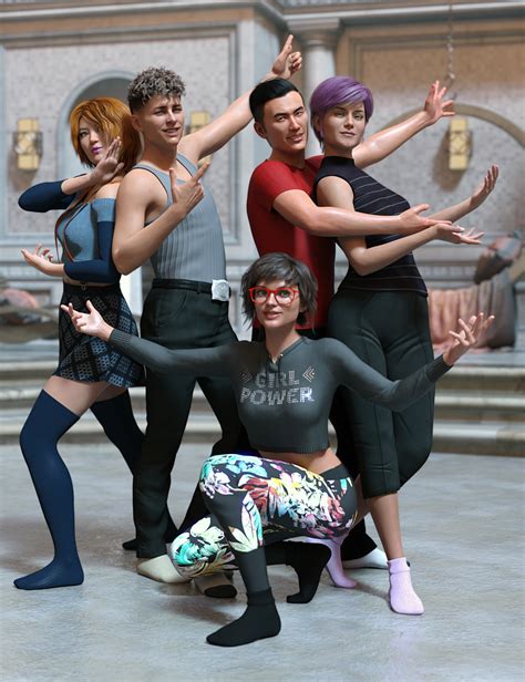Group Photo Time Poses For Genesis 8 Daz 3d