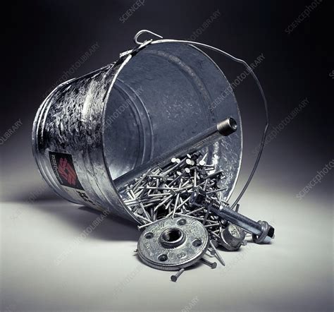 Galvanised Metal Objects Stock Image C0114234 Science Photo Library