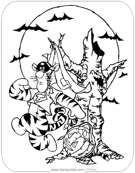 Disney Halloween Coloring Pages Disneyclips Com