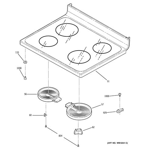 basic parts diagram electric stove