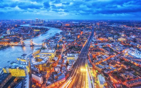 The City Of London And Blue Hour Air View 4k Ultra Hd