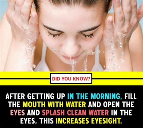 health tips splash clean water in the eyes at morning increases