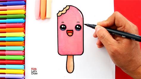 Cómo Dibujar Una Paleta De Hielo Kawaii Dibujos Fáciles Youtube