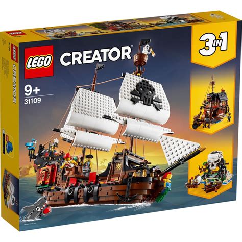 Swashbuckling adventures await pirate fans in the lego creator 3in1 pirate ship (31109) toy. LEGO Creator 3 in 1 Pirate Ship - 31109 | BIG W