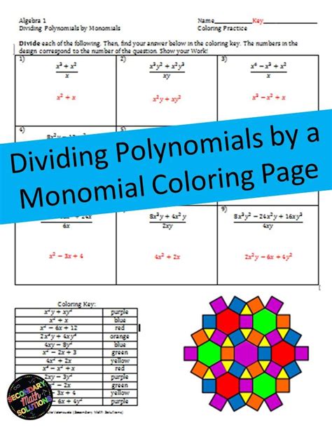 Dividing Polynomials Worksheet Answers