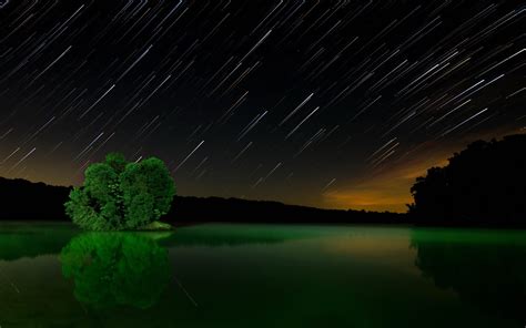 1920x1080 Nature Landscape Trees Forest Water River Sky Clouds Night