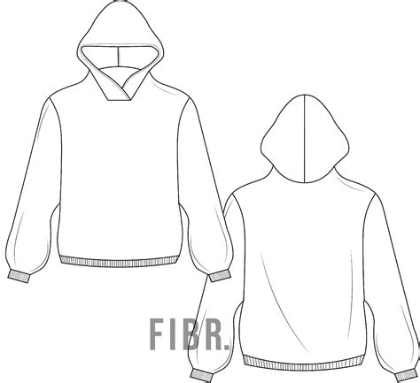 Hoodie Technical Drawing Fashion Vector