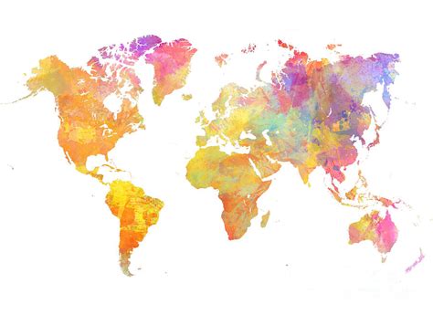 World Map Pastel Digital Art By Justyna Jaszke Jbjart