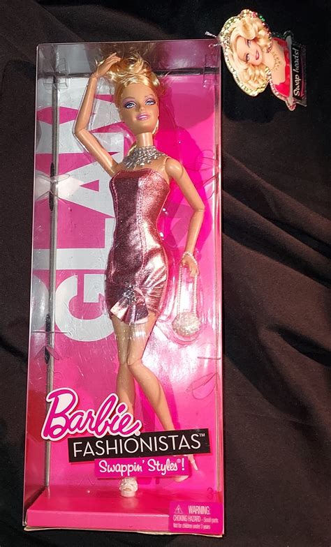 Barbie Barbie Fashionistas Swappin Stylesswap Heads Glam Doll Mattel T7413 Nrfb Rare