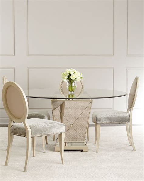 Massoud Milo Mirrored Dining Table And Gwyneth Dining Chair