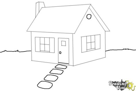 How To Draw A House Step By Step Drawingnow