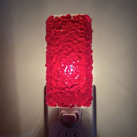 Glass Night Light Cherry Red Fused Glass Kitchen Bedroom Or Etsy