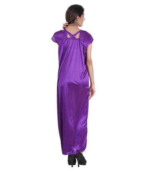 Buy Glossia Satin Nighty And Night Gowns Purple Online At Best Prices In India Snapdeal
