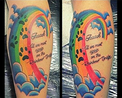 Rainbow Bridge Rainbow Tattoos Dog Tattoos Paw Tattoo