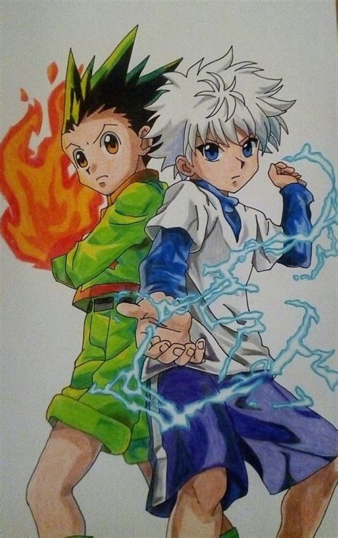 Gon And Killua Hunter X Hunter By Rafaelavd Anime Drawings Sketches