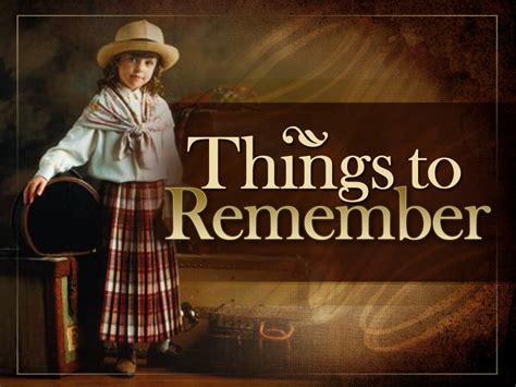 Original lyrics of i will remember you song by amy grant. Things to Remember | Ministry127