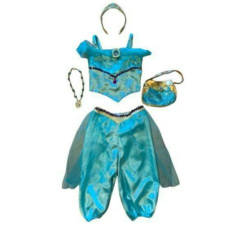 Disney Princess Jasmine Dress Up Outfit Costume Wig And Accessories