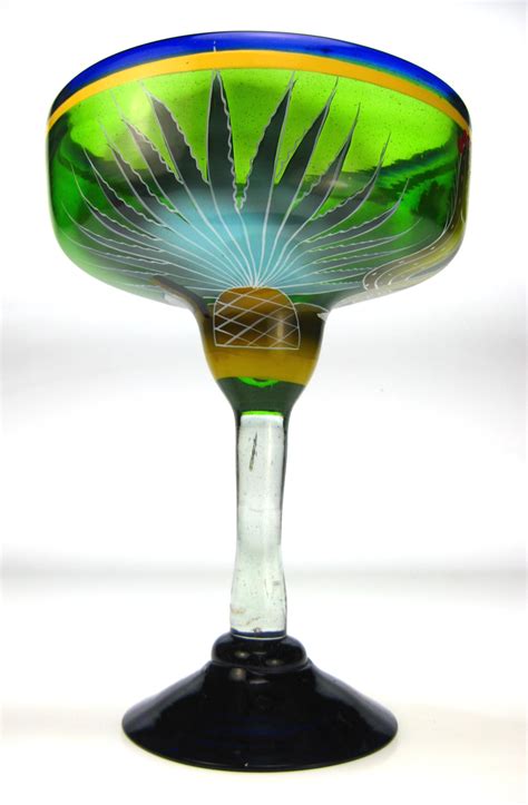 Mexican Margarita Glass Hand Painted Margarita Glass Made In Mexico Made In Tonola Xxl 56oz