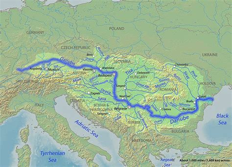 Map Of Danube And Rhine Rivers