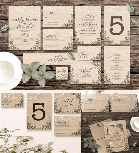 Rustic Wedding Invitation Suite Free Download