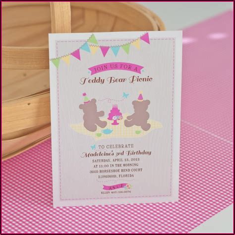 Teddy Bear Picnic Baby Shower Invitations Invitations Resume