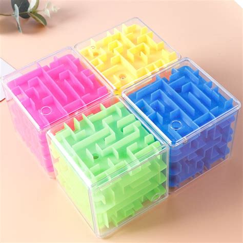 Cubo Mágico Laberinto 3d Transparente De Seis Lados Rompecabezas De