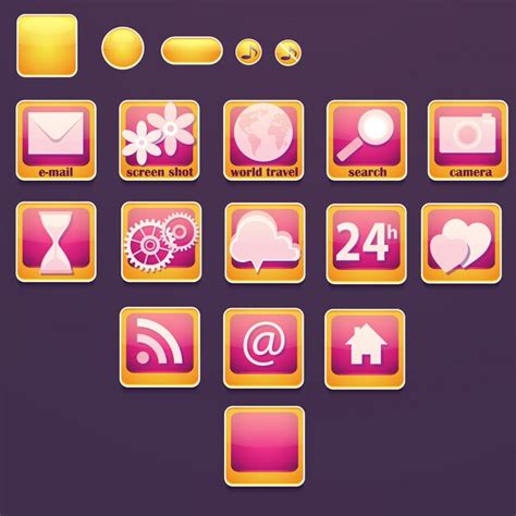Premium Vector Set Of Buttons With Social Icons