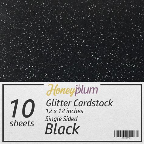 Black Glitter Cardstock 10 Sheets Premium Glitter Paper