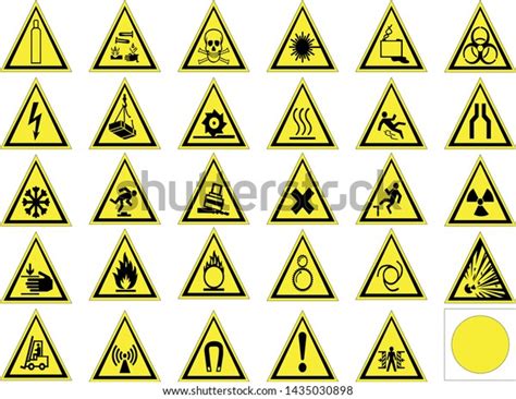 Symbols Triangular Warning Hazard Big Yellow