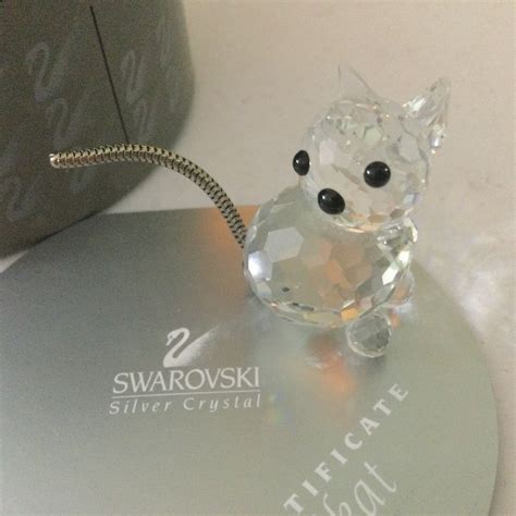 Swarovski Crystal Figurine Of A Seated Cat With Original Box Etsy