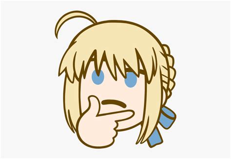 Fategrand Order Face Hair Cartoon Facial Expression Saber Emoji