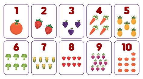 Number Picture Flash Cards Double Sided Small 5ec