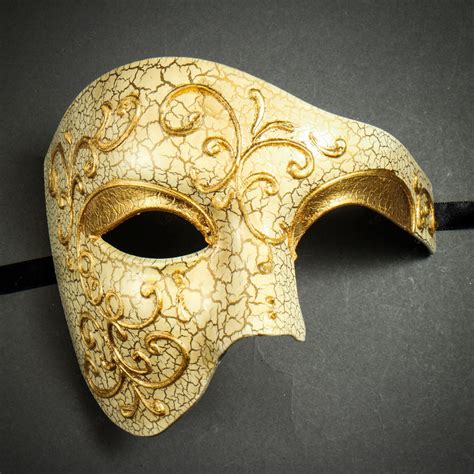 Phantom Of The Opera Venetian Masquerade Mask Gold Lining