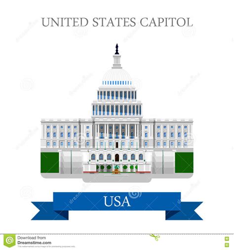 Illustration about cartoon vector illustration of a capitol building. United States Capitol Congress In Washington DC USA Vector ...