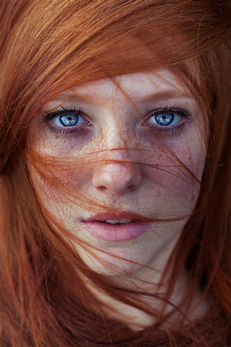Women Freckles Redhead Portrait HD Wallpaper Wallpaperbetter