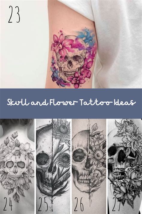 Beautiful Skull And Flower Tattoo Ideas Tattooglee Feminine Skull