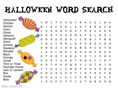 6 Medium Halloween Word Searches