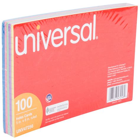 Practice or success at social gaming does not imply future success at gambling. Universal UNV47256 5" x 8" Assorted Color Ruled Index Cards - 100/Pack