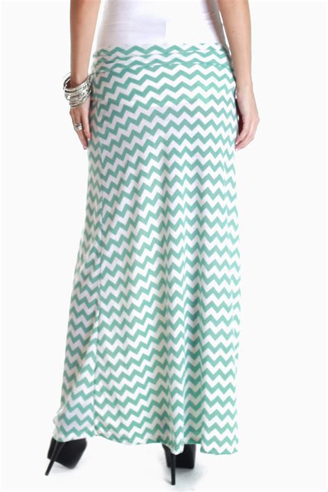 mint green white zig zag maxi maternity skirt pinkblush