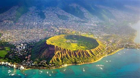 Aerial View Of Diamond Head Oahu Hawaii By Biederbick And Rumpf