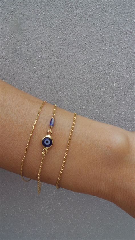 Evil Eye Bracelet Gold Filled Evil Eye Bracelet Gold Fill Etsy Evil Eye Bracelet