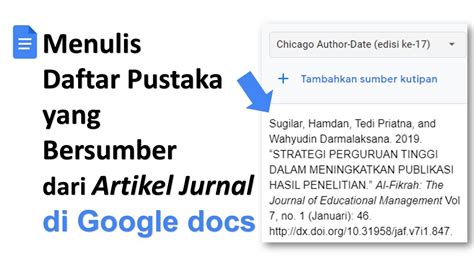 Cara Menulis Daftar Pustaka Dari Artikel Jurnal Online Di Google Docs