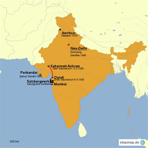 Lage von indien innerhalb asiens und der welt. StepMap - Gandhis Wirken in Indien - Landkarte für Deutschland