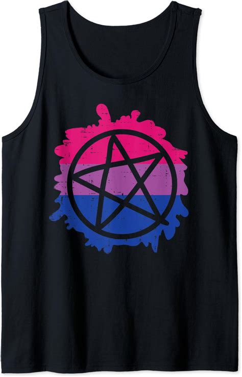 Pentagram Satanic Goth Lgbtq Bisexual Flag Gay Pride Ally Bi Débardeur