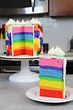 Rainbow Cake Recipe : Made With 4 Cake Layers - Chelsweets