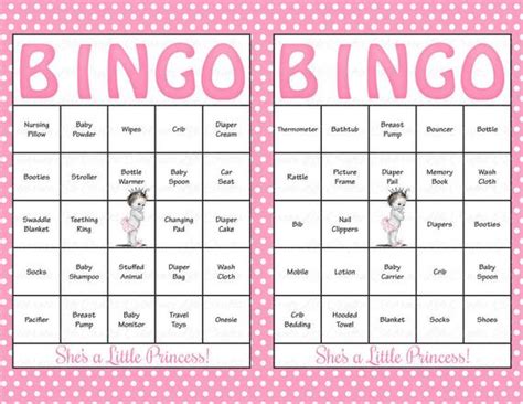 Bingo baker allows you to print as many bingo cards as you want! 100 Baby Shower Bingo Cards Printable Party Baby Girl